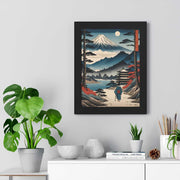 Framed poster illustrating the Japanese proverb "Child on a trip", front 12x16 inch