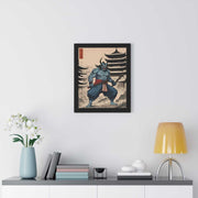 Framed poster illustrating the Japanese proverb "Rod to an ogre", front 16x20 inch