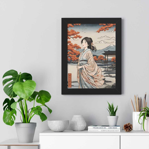 Framed poster illustrating the Japanese proverb "Women&