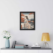Framed poster illustrating the Japanese proverb "Women's heart", front 16x20 inch