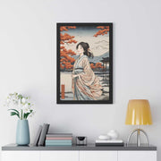 Framed poster illustrating the Japanese proverb "Women's heart", front 20x30 inch