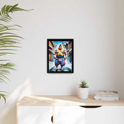 Framed printed canvas with a colors burst design representing a sumo wrestler, front 12x16 inch