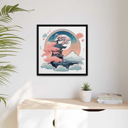 Framed printed canvas representing a celestial place, front 24x24 inch