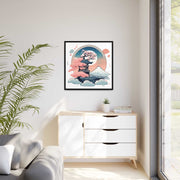 Framed printed canvas representing a celestial place, front 32x32 inch