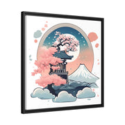 Framed printed canvas representing a celestial place, side