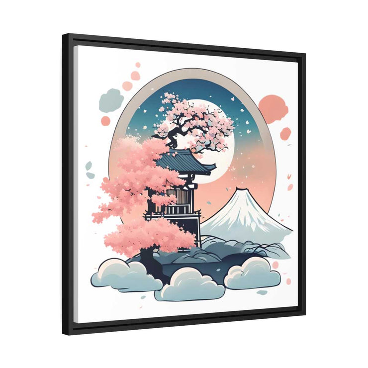 Framed printed canvas representing a celestial place, side