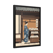 Framed printed canvas illustrating the Japanese proverb "Mochi", side