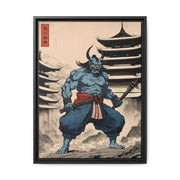 Framed printed canvas illustrating the Japanese proverb "Rod to an ogre", front