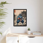 Framed printed canvas illustrating the Japanese proverb "Rod to an ogre", front 18x24 inch