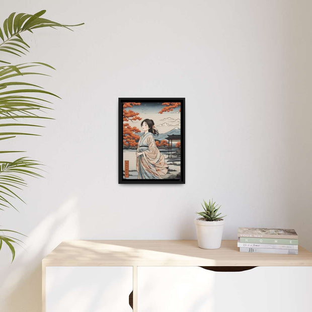 Framed printed canvas illustrating the Japanese proverb "Women&