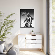 Framed printed canvas with a samurai design representing the value of honesty, front 30x40 inch