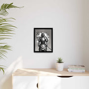 Framed printed canvas with a samurai design representing the value of honor, front 12x16 inch