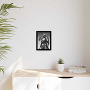 Framed printed canvas with a samurai design representing the value integrity, front 9x12 inch