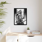 Framed printed canvas with a samurai design representing the value of loyalty, front 18x24 inch