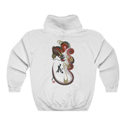 Hoodie - Unisex - Red Dragon With "Integrity" Character - white - back