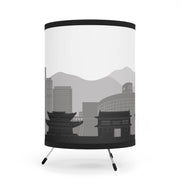 Tripod lamp with Himeji's skyline design, left