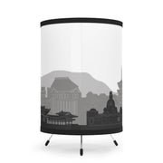 Tripod lamp with Kyoto's skyline design, back