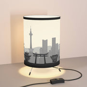 Tripod lamp with Kyoto's skyline design, lifestyle