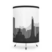 Tripod lamp with Sapporo's skyline design, back