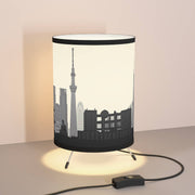 Tripod lamp with Tokyo's skyline design, lifestyle