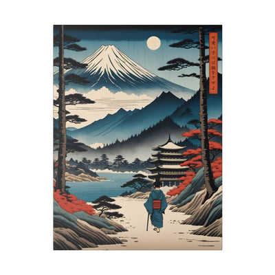 Printed canvas illustrating the Japanese proverb "Child on a trip", front