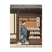 Printed canvas illustrating the Japanese proverb "Mochi", front