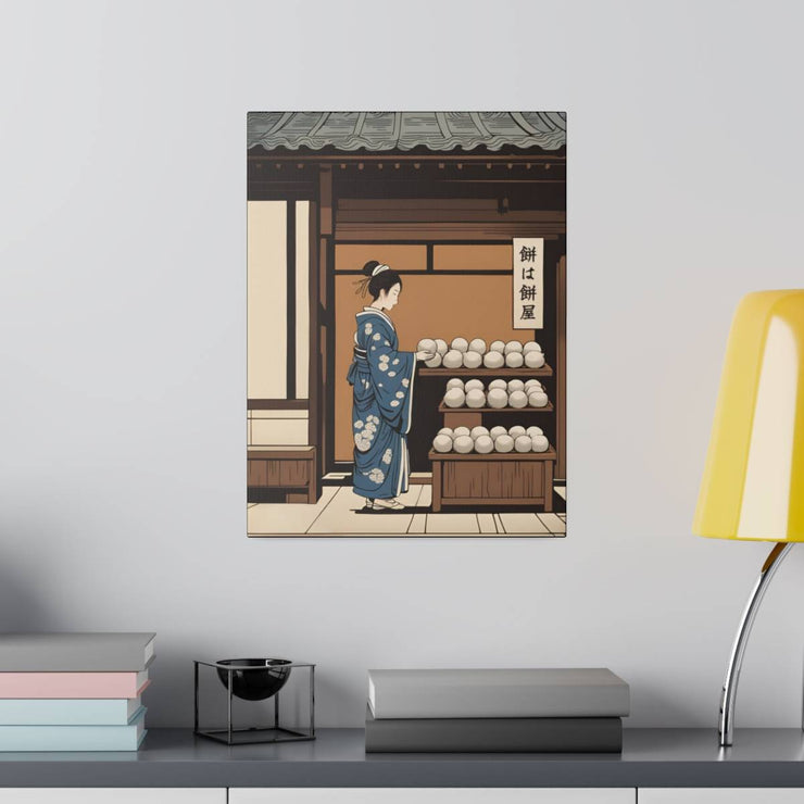 Printed canvas illustrating the Japanese proverb "Mochi", front 12x16 inch