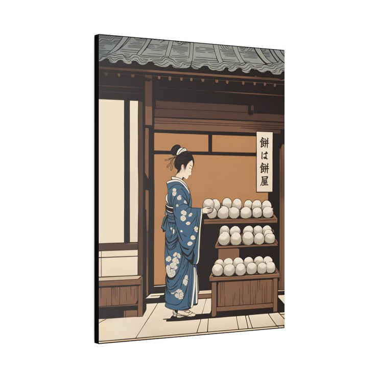 Printed canvas illustrating the Japanese proverb "Mochi", side