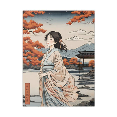 Printed canvas illustrating the Japanese proverb "Women's heart", front