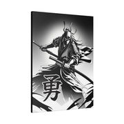 Printed canvas with a samurai design representing the value of bravery, side