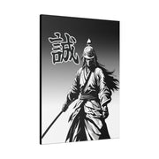 Printed canvas with a samurai design representing the value of honesty, side