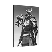 Printed canvas with a samurai design representing the value of integrity, side