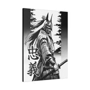 Printed canvas with a samurai design representing the value of loyalty, side