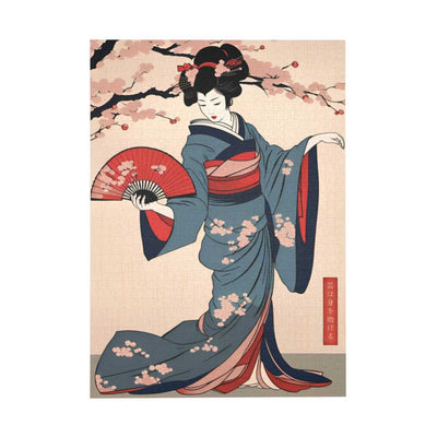 Jigsaw puzzle illustrating the Japanese proverb "Artistic skill", front